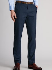 Brook Taverner Blue Italian Wool Blend Donegal Suit Trousers - Image 1 of 2