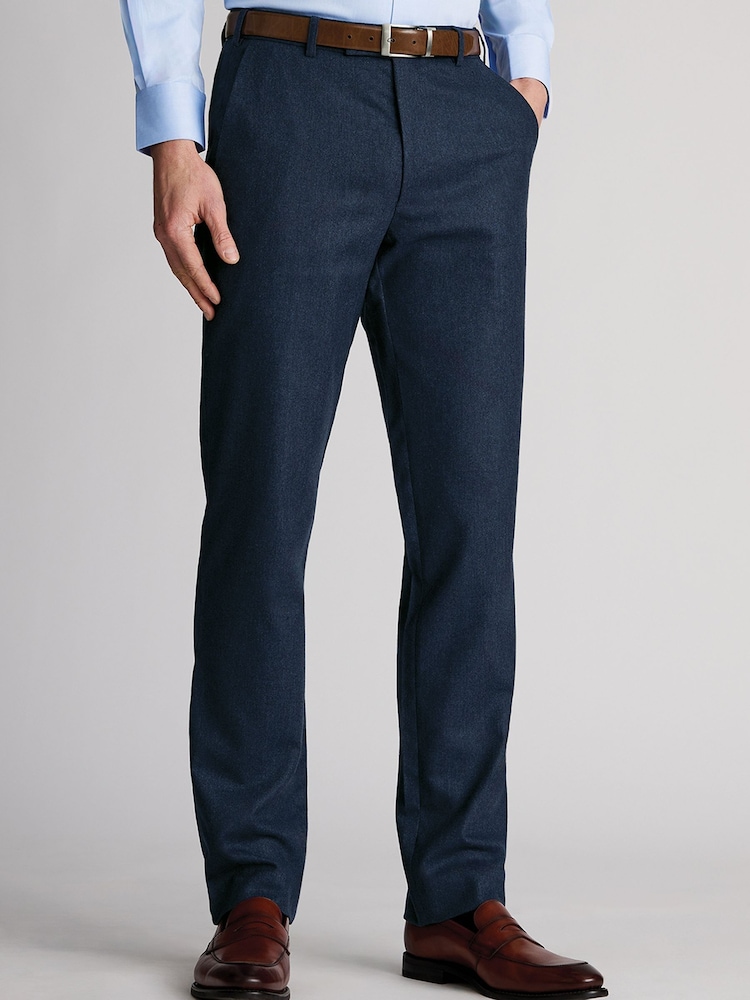 Brook Taverner Blue Italian Wool Blend Donegal Suit Trousers - Image 1 of 2 Brook Taverner Blue Italian Wool Blend Donegal Suit Trousers - Image 1 of 2