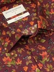 Brook Taverner Red Conker Printed Cotton Shirt - Image 6 of 7