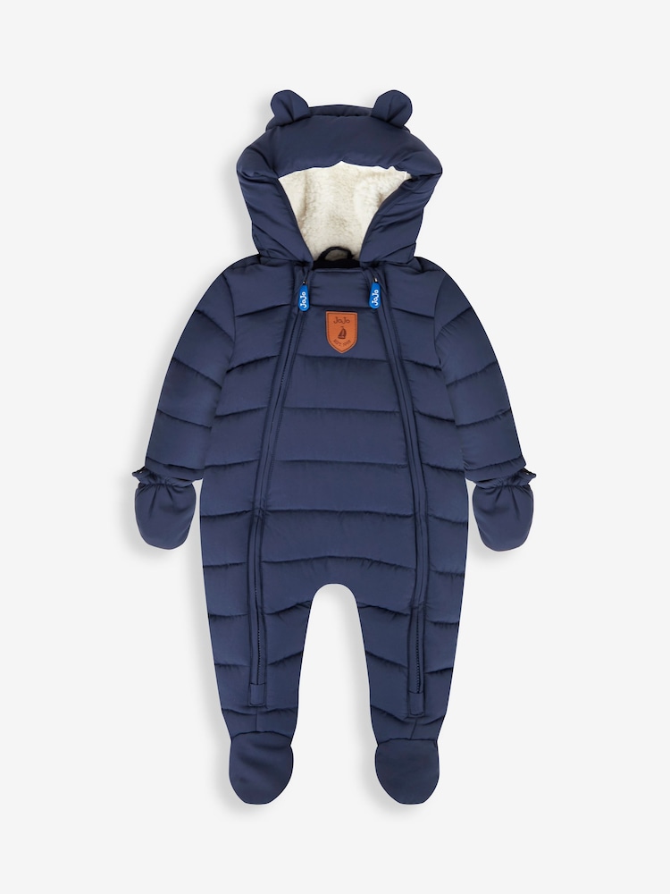 JoJo Maman Bébé Navy Puffer Pramsuit - Image 1 of 4