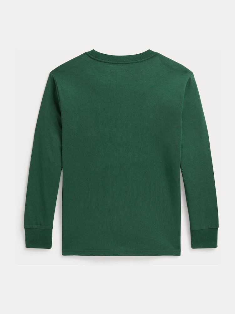 Polo Ralph Lauren Green Logo Long Sleeve Jersey T-Shirt - Image 2 of 2 Polo Ralph Lauren Green Logo Long Sleeve Jersey T-Shirt - Image 2 of 2