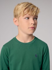 Polo Ralph Lauren Green Logo Long Sleeve Jersey T-Shirt - Image 4 of 8