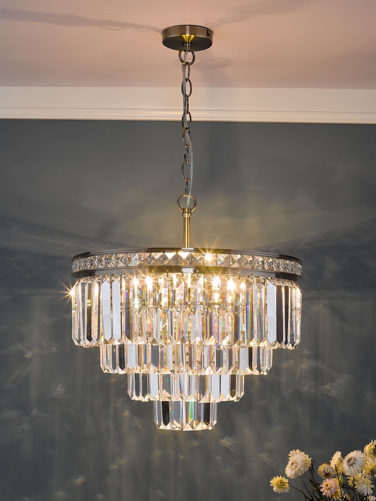 Dar Lighting Silver Vyana 4 Light Ceiling Light Pendant - Image 1 of 4