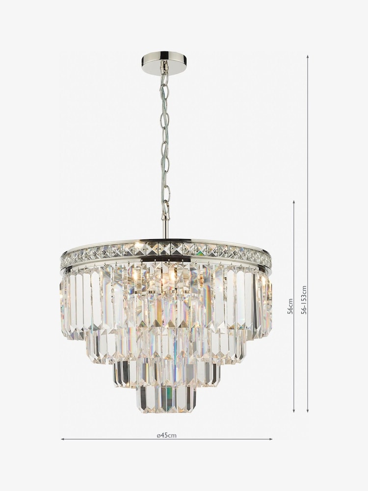 Dar Lighting Silver Vyana 4 Light Ceiling Light Pendant - Image 2 of 4