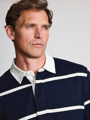 Brook Taverner Blue Block Stripe Cotton Rugby Shirt - Image 3 of 4