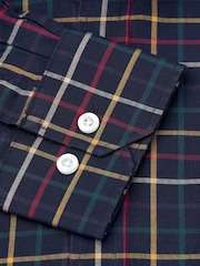 Marineblau/blau - Brook Taverner Tattersall kariertes Baumwollhemd - Bild 7 von 7