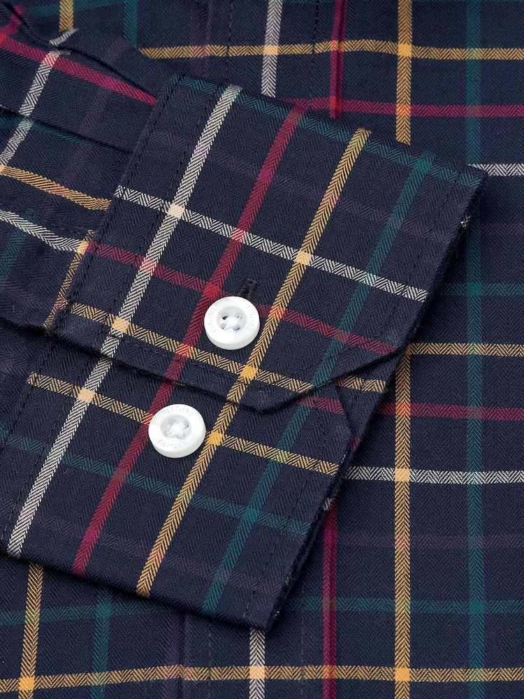 Marineblau/blau - Brook Taverner Tattersall kariertes Baumwollhemd - Bild 7 von 7 Marineblau/blau - Brook Taverner Tattersall kariertes Baumwollhemd - Bild 7 von 7