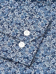 Brook Taverner Dark Blue Floral Print Cotton Shirt - Image 7 of 7