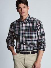 Brook Taverner Green Melange Check Cotton Shirt - Image 1 of 6