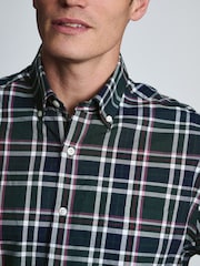 Brook Taverner Green Melange Check Cotton Shirt - Image 2 of 6