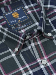 Brook Taverner Green Melange Check Cotton Shirt - Image 3 of 6