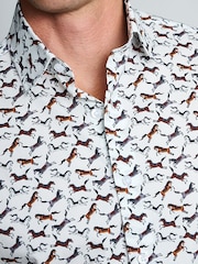 Brook Taverner Natural Horse Printed Cotton Shirt - Image 2 of 5