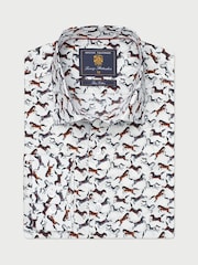 Brook Taverner Natural Horse Printed Cotton Shirt - Image 3 of 5