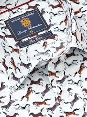 Brook Taverner Natural Horse Printed Cotton Shirt - Image 4 of 5
