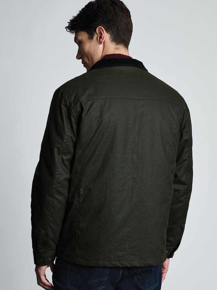 Brook Taverner Green Padded Waxed Cotton Jacket - Image 2 of 7