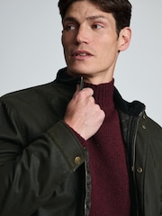 Brook Taverner Green Padded Waxed Cotton Jacket - Image 3 of 7