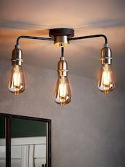 Black Brooklyn Flush Ceiling Light - Image 1 of 8