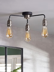 Black Brooklyn Flush Ceiling Light - Image 2 of 8