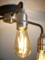 Black Brooklyn Flush Ceiling Light - Image 3 of 8