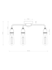 Black Brooklyn Flush Ceiling Light - Image 4 of 8