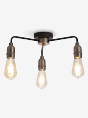 Black Brooklyn Flush Ceiling Light - Image 7 of 8