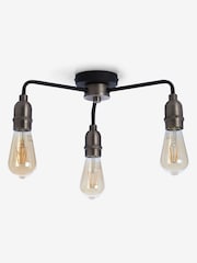 Black Brooklyn Flush Ceiling Light - Image 8 of 8
