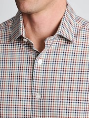 Dunkelblau - Brook Taverner Tattersall kariertes Baumwollhemd - Bild 2 von 6