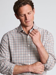 Dunkelblau - Brook Taverner Tattersall kariertes Baumwollhemd - Bild 4 von 6