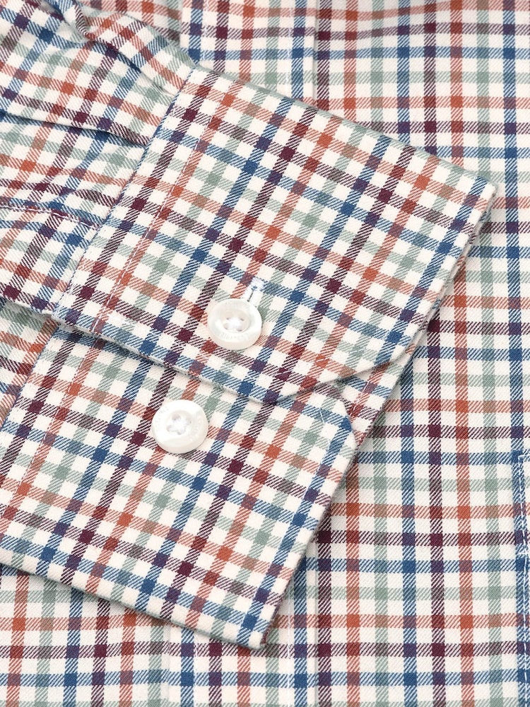 Dunkelblau - Brook Taverner Tattersall kariertes Baumwollhemd - Bild 6 von 6 Dunkelblau - Brook Taverner Tattersall kariertes Baumwollhemd - Bild 6 von 6