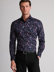 Brook Taverner Blue Paisley Print Cotton Shirt - Image 1 of 4