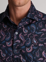 Brook Taverner Blue Paisley Print Cotton Shirt - Image 2 of 4