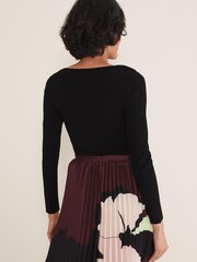 Phase Eight Black Cut-Out Neck Ciara Fitted Knit Jumper - Image 2 of 7