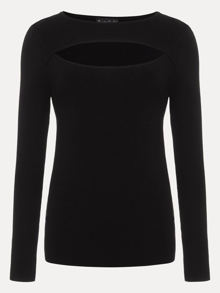 Phase Eight Black Cut-Out Neck Ciara Fitted Knit Jumper - Image 7 of 7