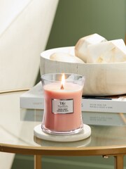 Woodwick Pink Medium Hourglass Scented Candle with Crackle Wick Sunset - Image 1 of 4