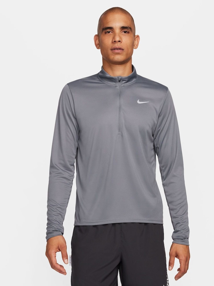 Серый - Топ для бега с короткой молнией Nike Dri-FIT Pacer - Изображение 1 из 5