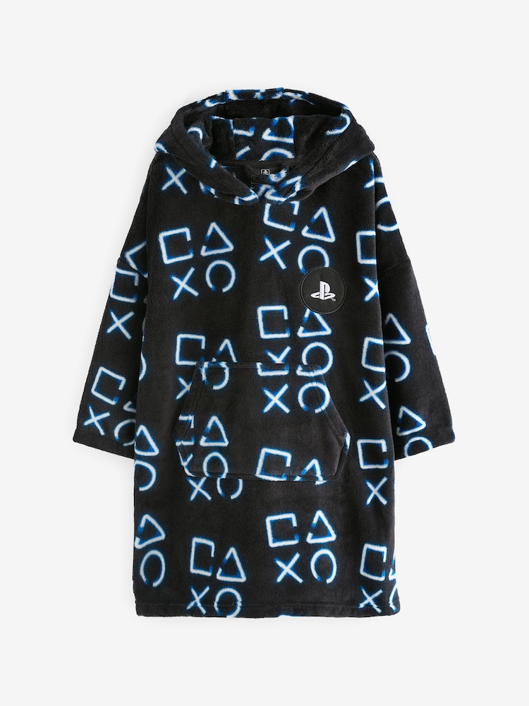 Navy Blue PlayStation Hooded Blanket (5-16yrs) - Image 1 of 4