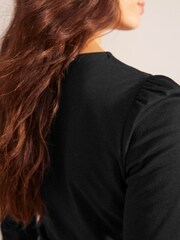 Boden Black Supersoft Long Sleeve Top - Image 4 of 5