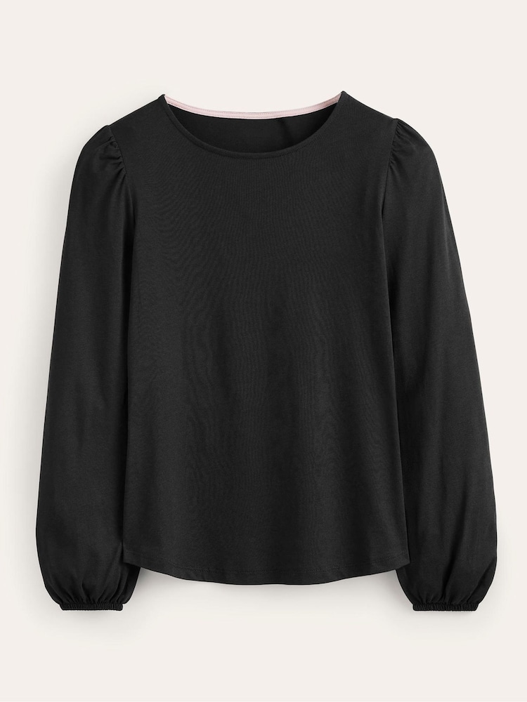 Boden Black Supersoft Long Sleeve Top - Image 5 of 5