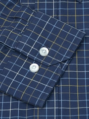 Blau - Brook Taverner Tattersall kariertes Baumwollhemd - Bild 6 von 6
