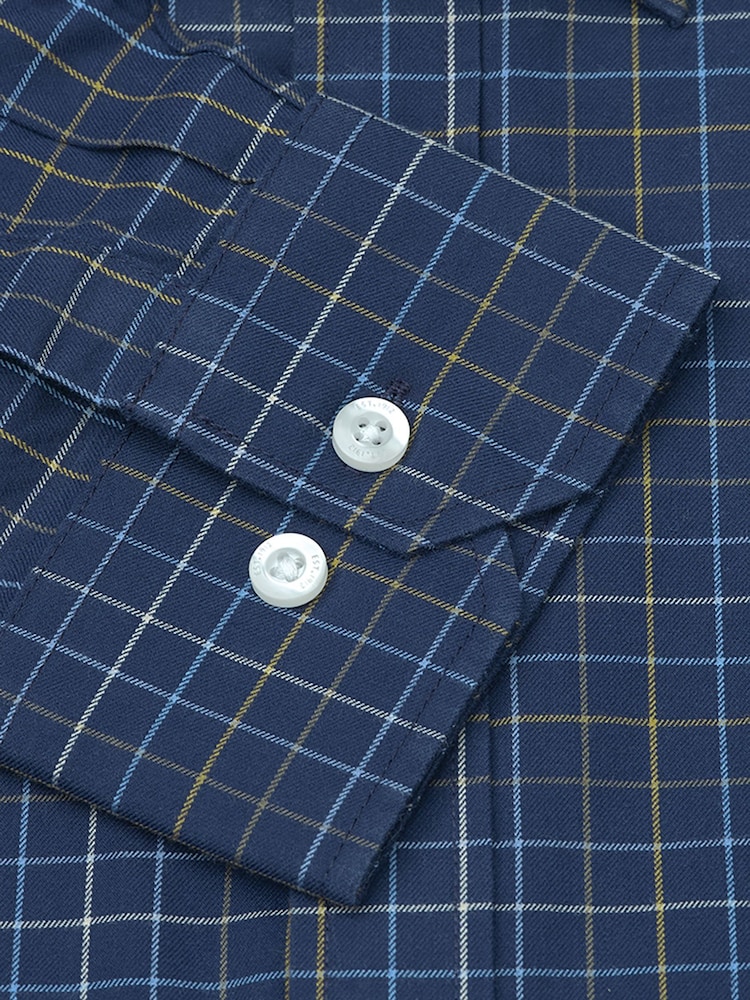 Blau - Brook Taverner Tattersall kariertes Baumwollhemd - Bild 6 von 6 Blau - Brook Taverner Tattersall kariertes Baumwollhemd - Bild 6 von 6
