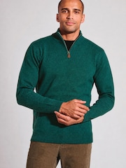 Қою жасыл - Brook Taverner Lambswool сыдырмалы мойын жемпірі - 3суретінің 1 суреті