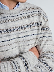 Braun - Brook Taverner Fair Isle Lambswool Blend Crew Neck Jumper - Bild 4 von 4