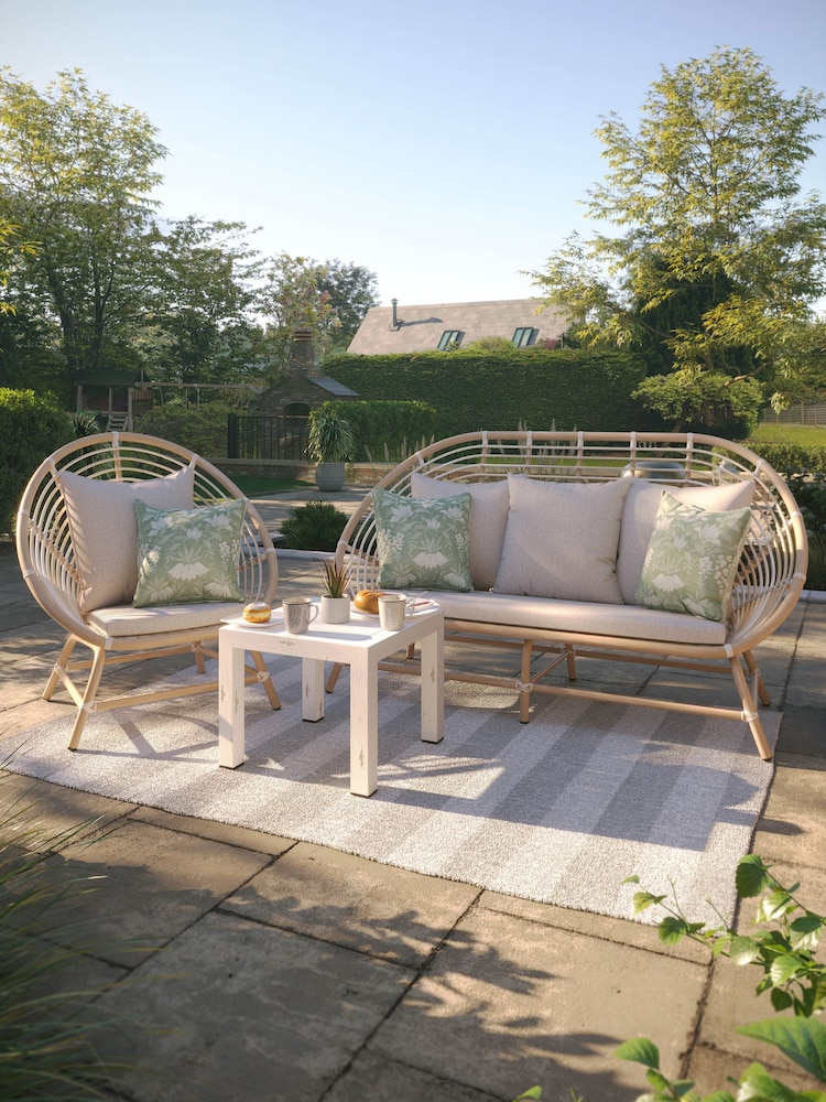 Laura Ashley White Garden Havana Casual Lounging Sofa Set with Seat Cushions - Image 1 of 4