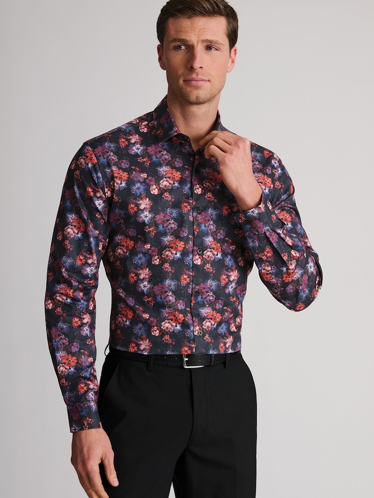 Қызыл гүлді - Brook Taverner мақта көйлегі - 6суретінің 1 суреті