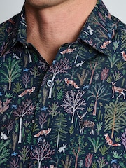 Brook Taverner Blue Woodland Printed Cotton Shirt - Image 2 of 5