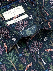 Brook Taverner Blue Woodland Printed Cotton Shirt - Image 4 of 5