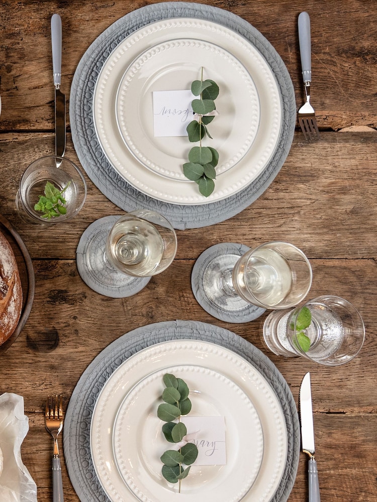 Mary Berry Grey Signature Cotton Grey 100% Cotton Placemat - Image 2 of 4