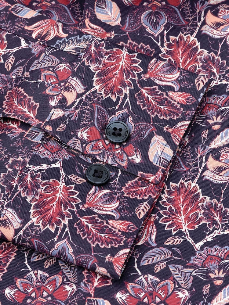 Бургундия қызылы - Brook Taverner мақта көйлегі - 6суретінің 6 суреті