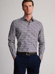 Brook Taverner Blue Floral Floral Print Cotton Shirt - Image 1 of 6