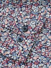 Brook Taverner Blue Floral Floral Print Cotton Shirt - Image 5 of 6